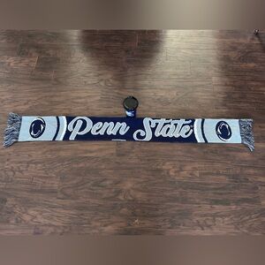 PENN STATE UNIVERSITY Cursive Blue & Gray Winter Knit Scarf + Bonus!